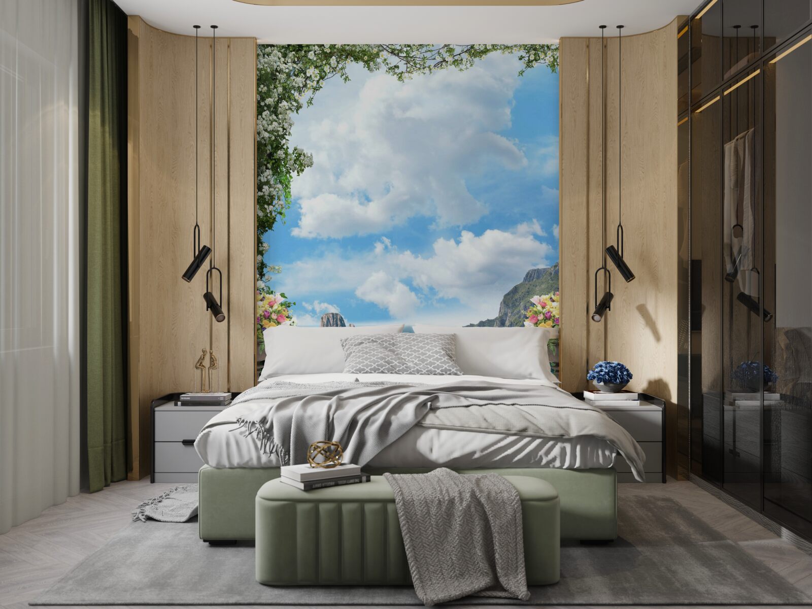 Фотошпалери панорамний вид на море і скелі з мальовничого балкона