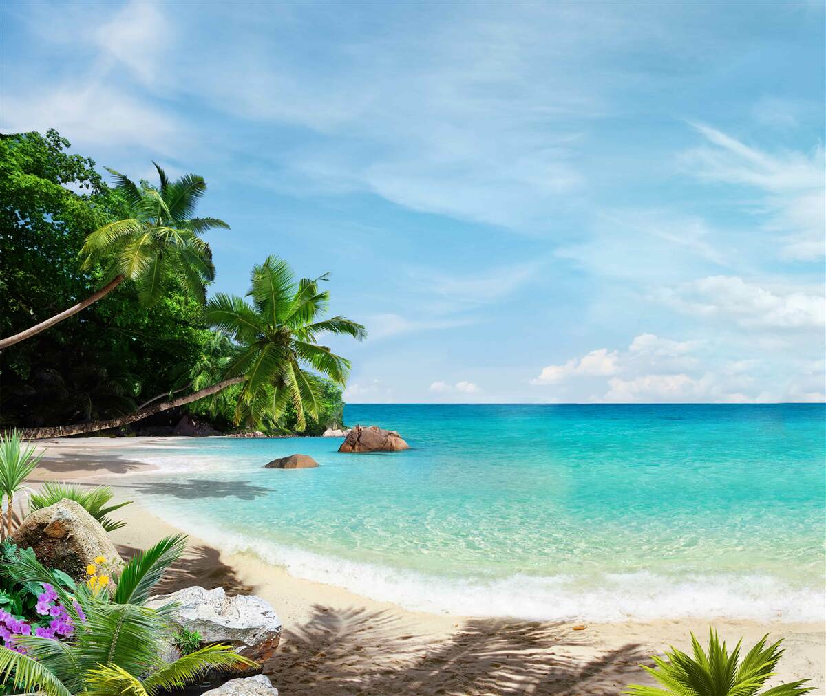 Фотошпалери пляж з піском і морською гладінню