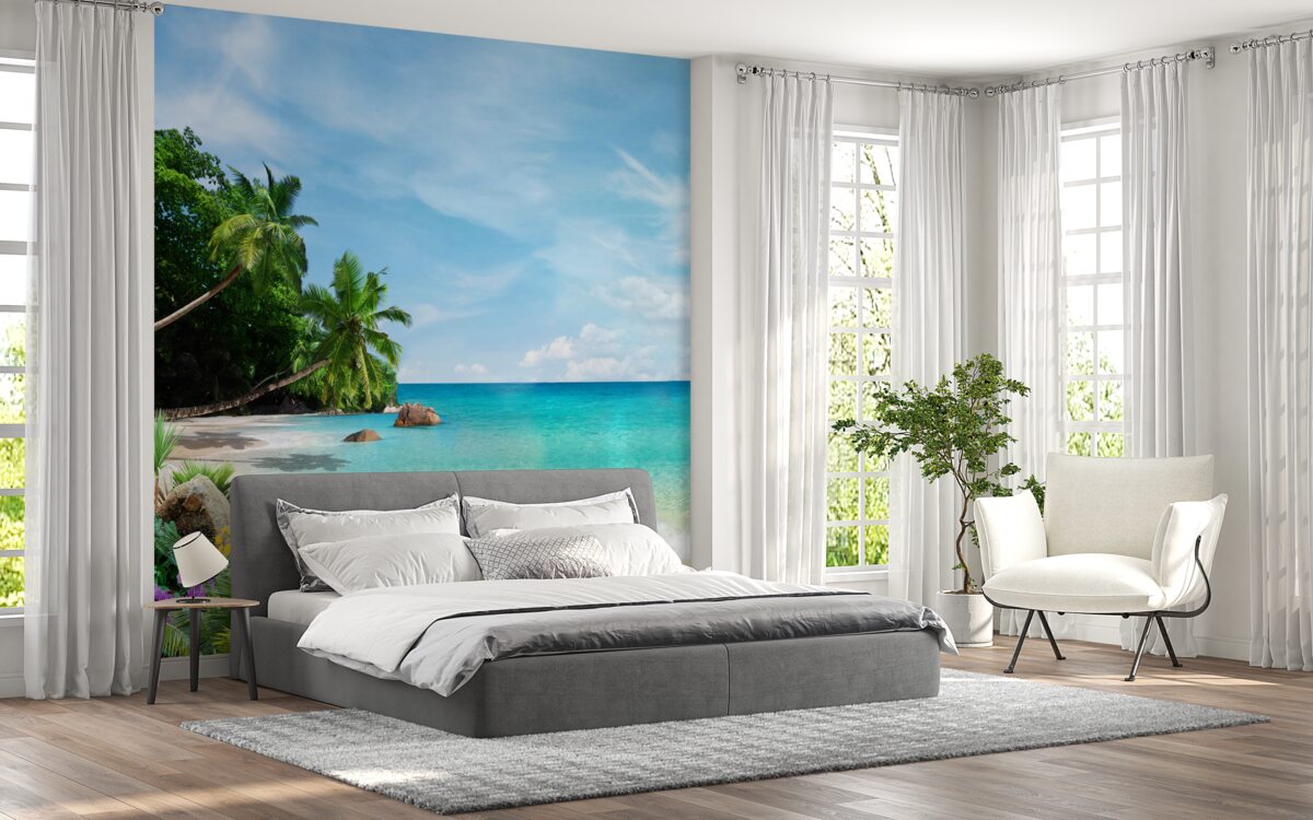 Фотошпалери пляж з піском і морською гладінню