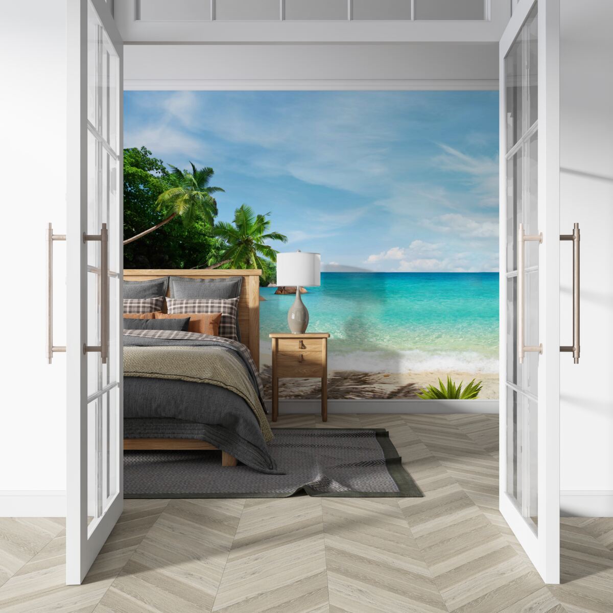 Фотошпалери пляж з піском і морською гладінню