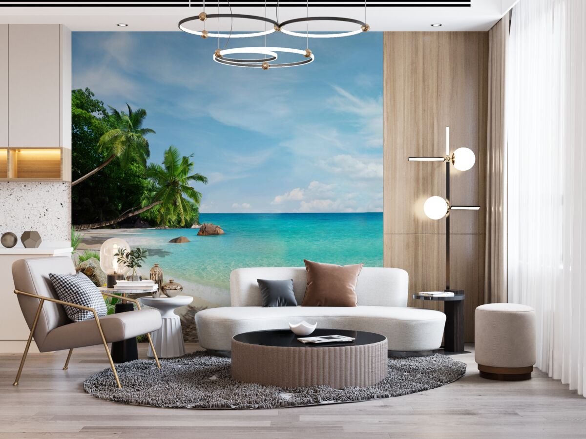 Фотошпалери пляж з піском і морською гладінню