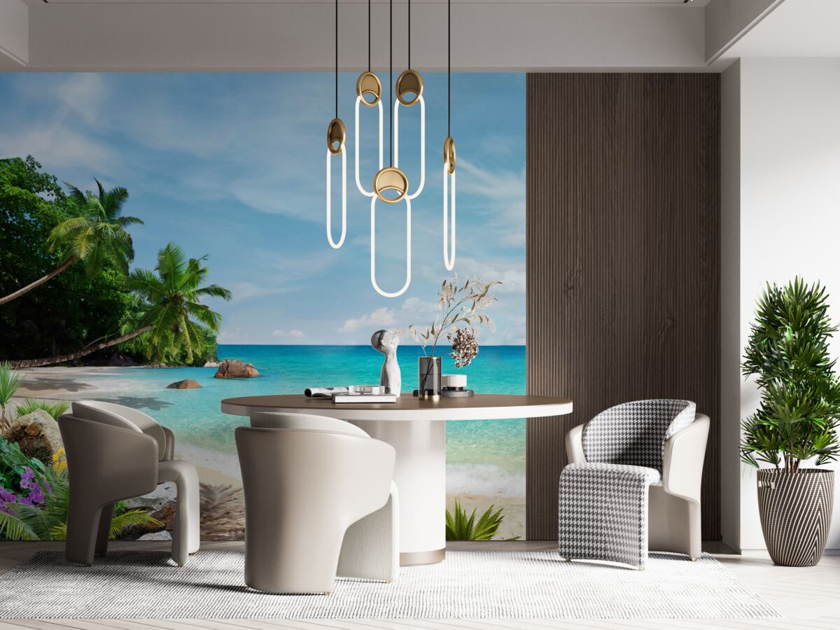 Фотошпалери пляж з піском і морською гладінню