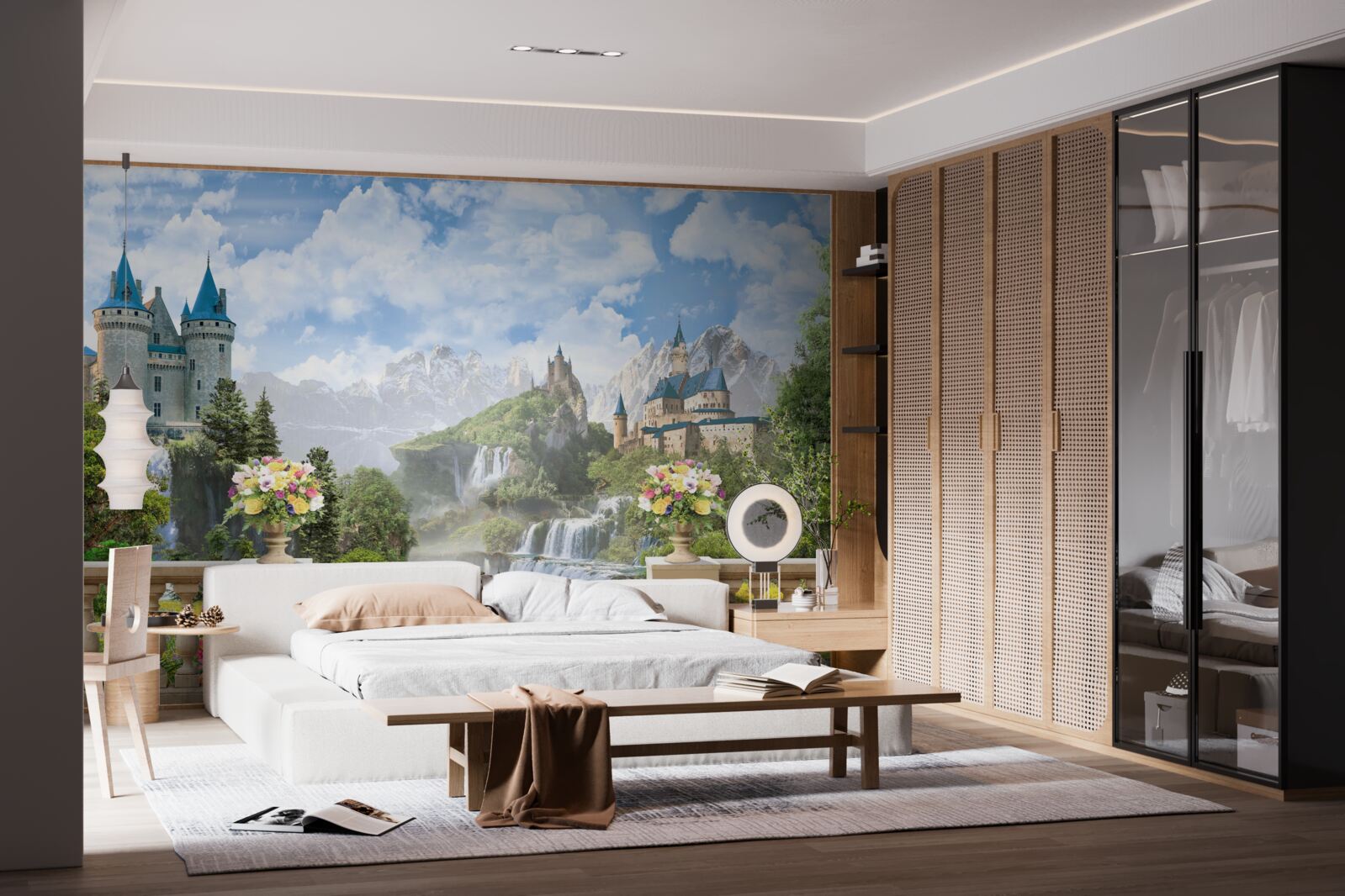 Фотошпалери замки та водоспади