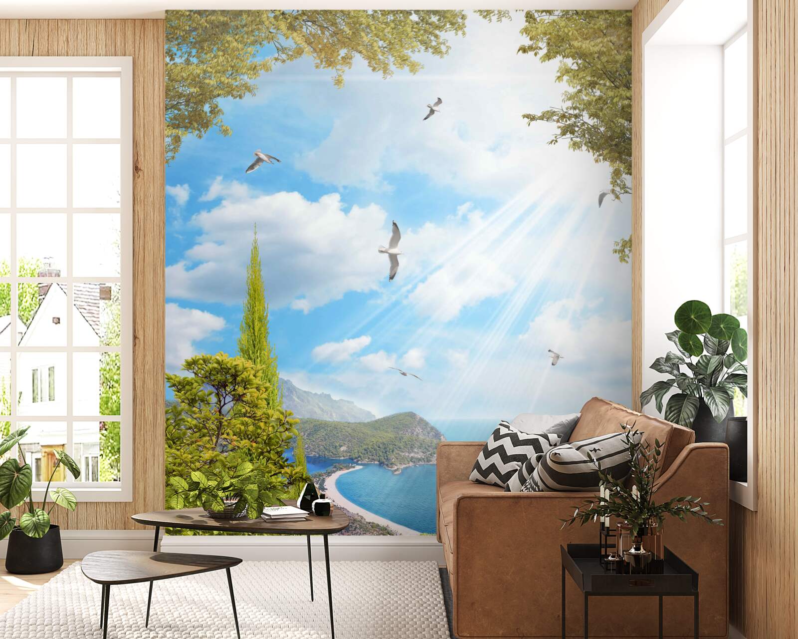 Фотошпалери вид на околиці з балкона