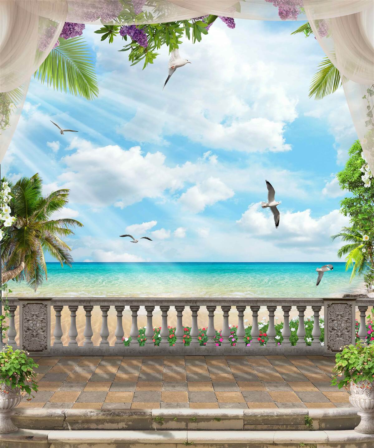 Фотошпалери тераса з чудовим видом