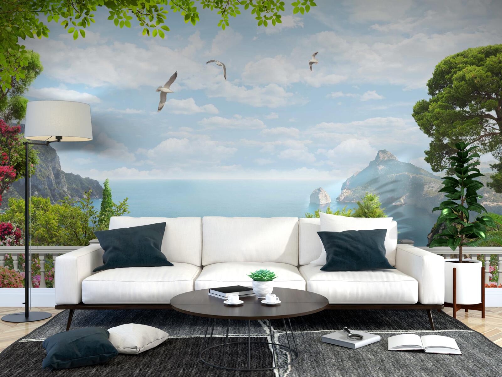 Фотошпалери панорамний вид на море з тераси