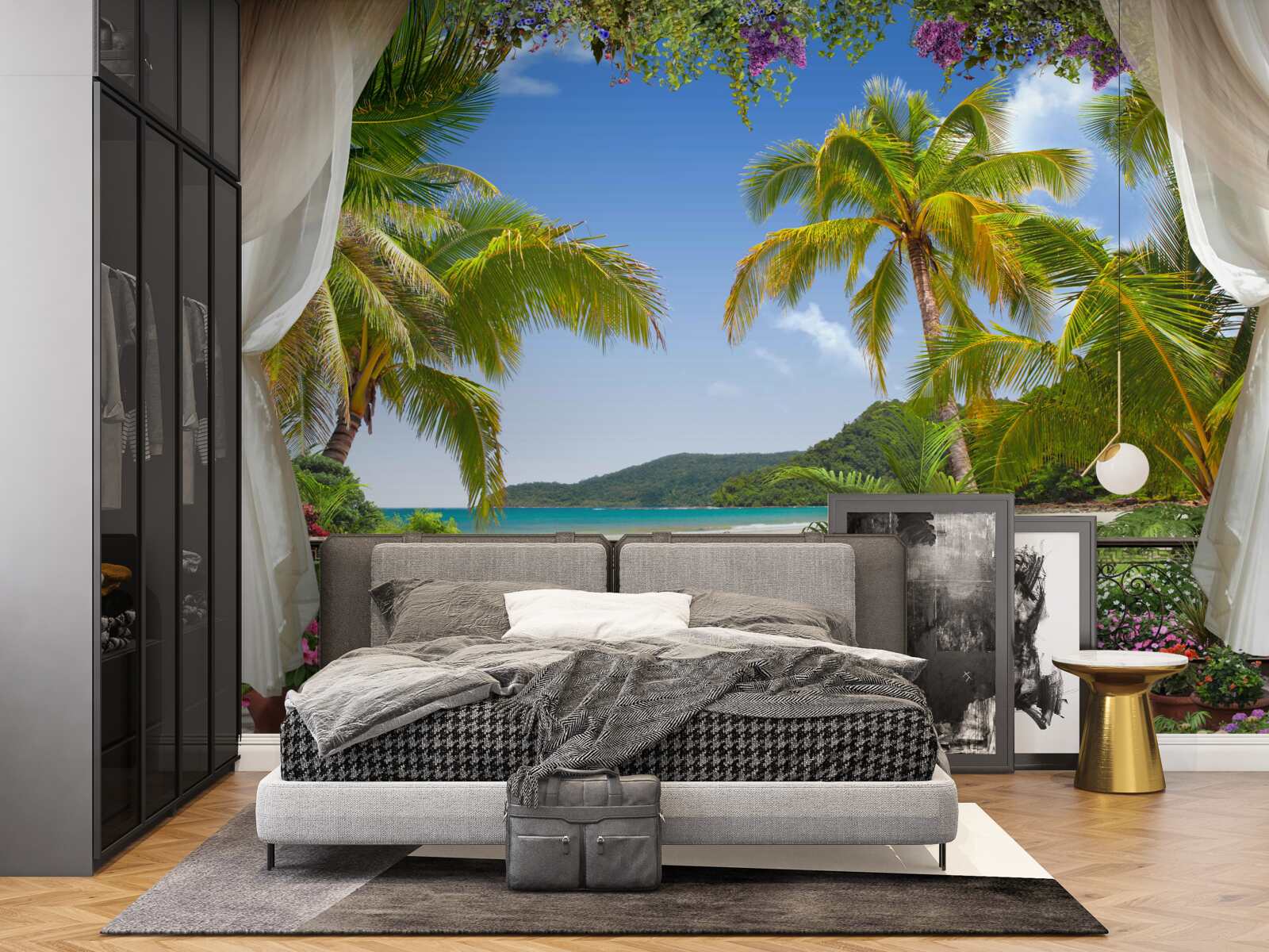 Фотошпалери пейзаж з пальмами на пляжі