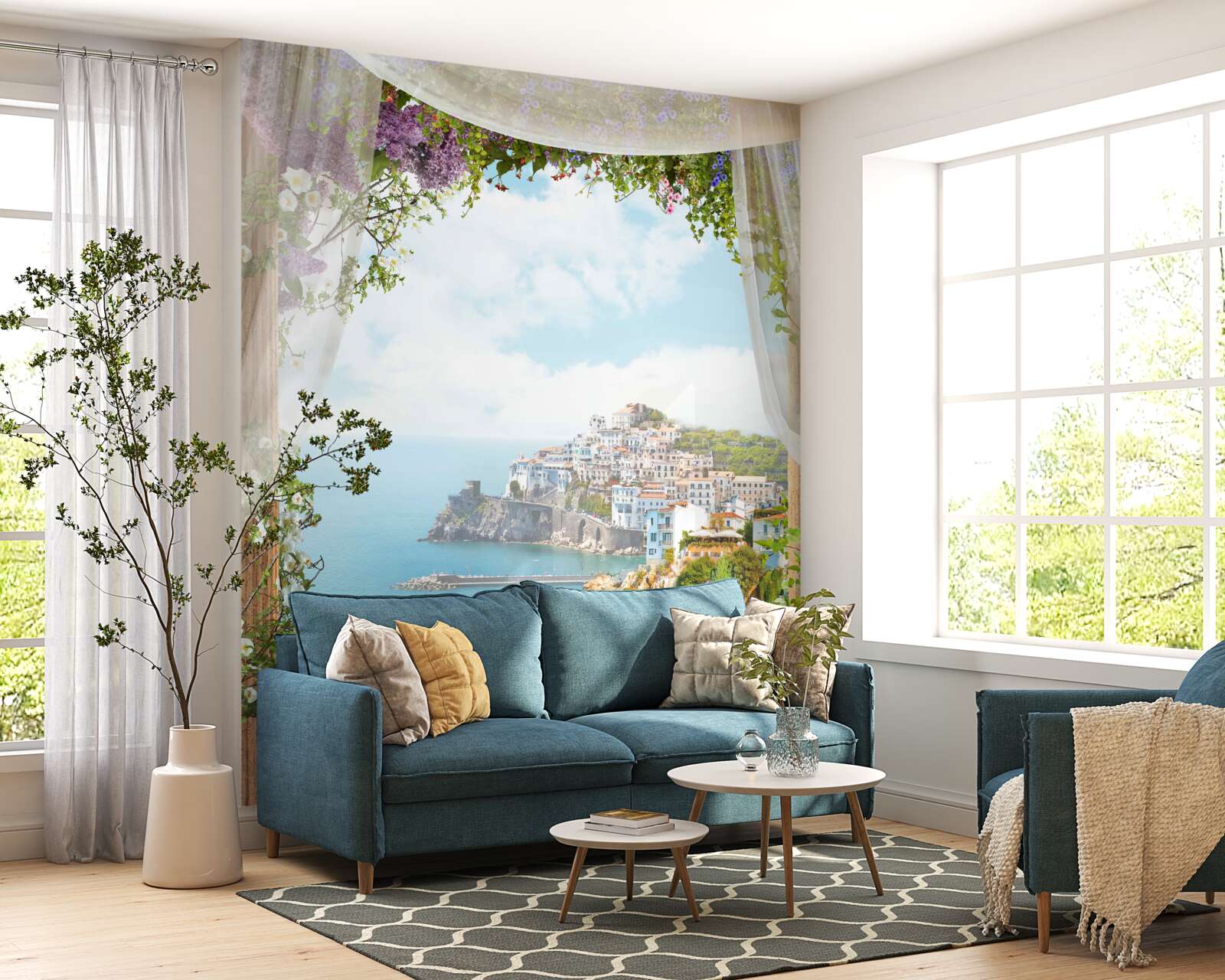 Фотошпалери захоплюючий морський та міський пейзаж