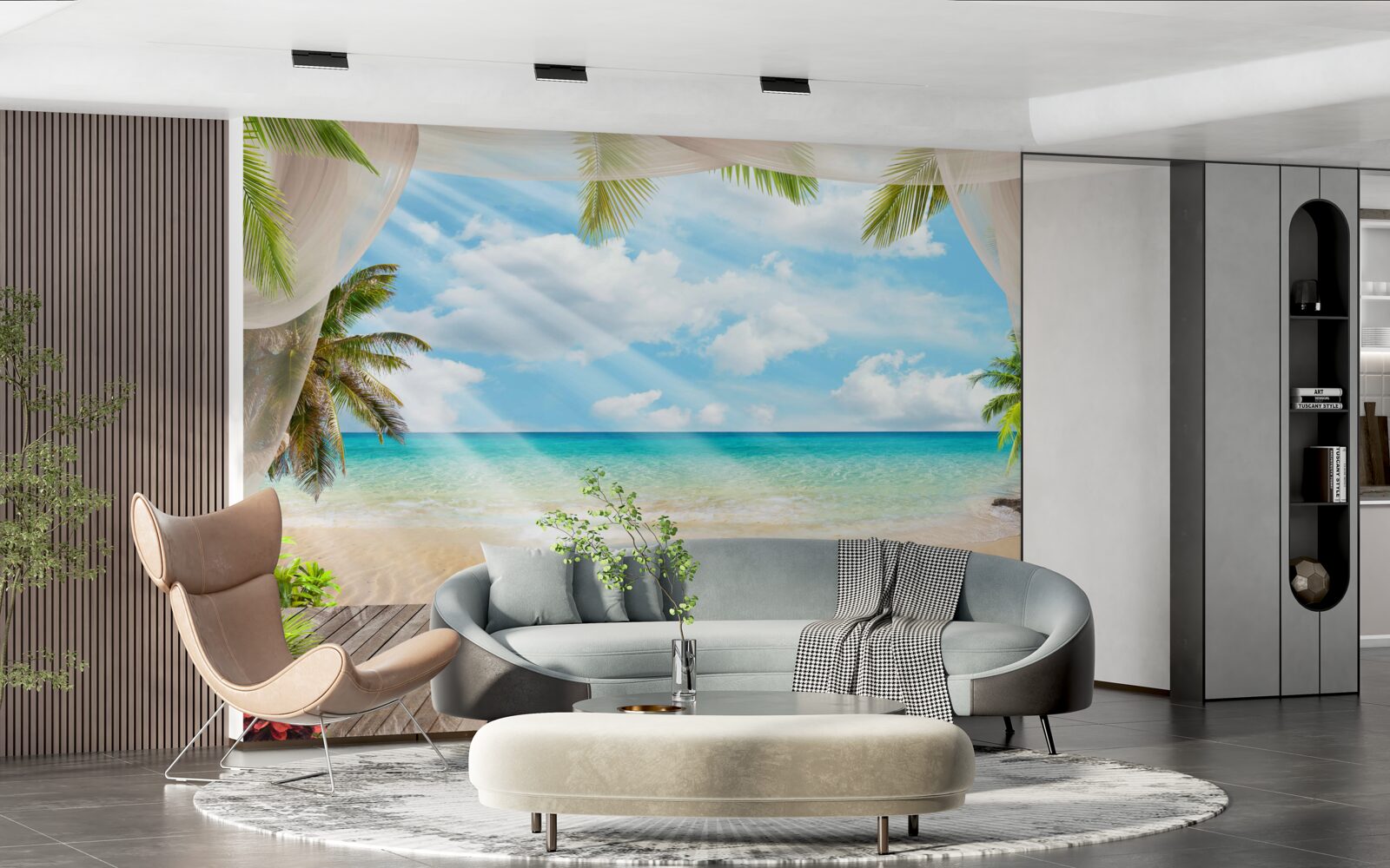 Фотошпалери шлях до океану крізь завісу