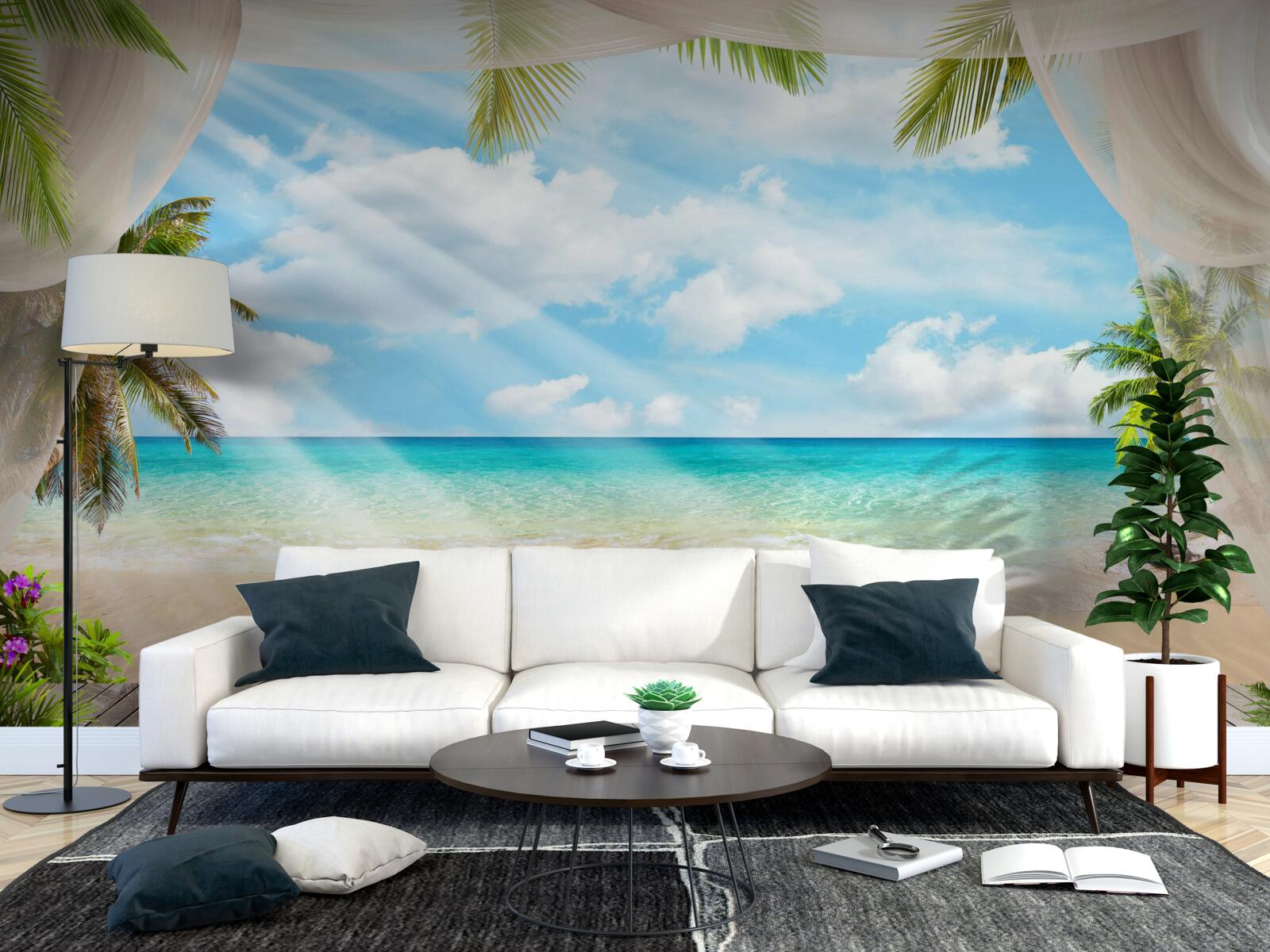 Фотошпалери шлях до океану крізь завісу