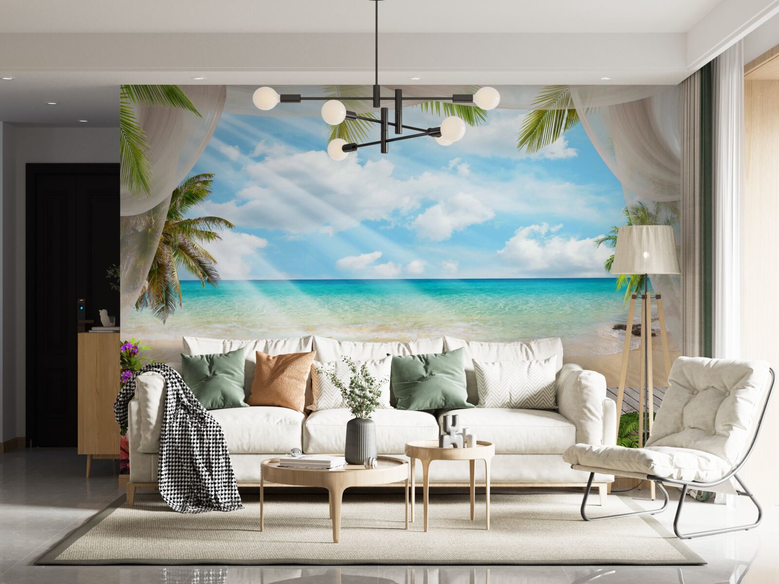 Фотошпалери шлях до океану крізь завісу