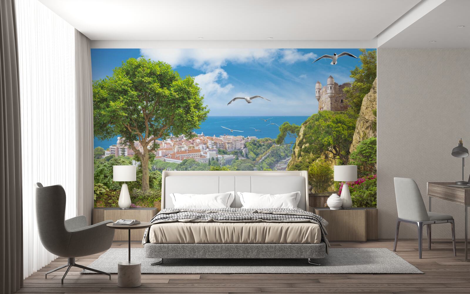 Фотошпалери місто біля океану