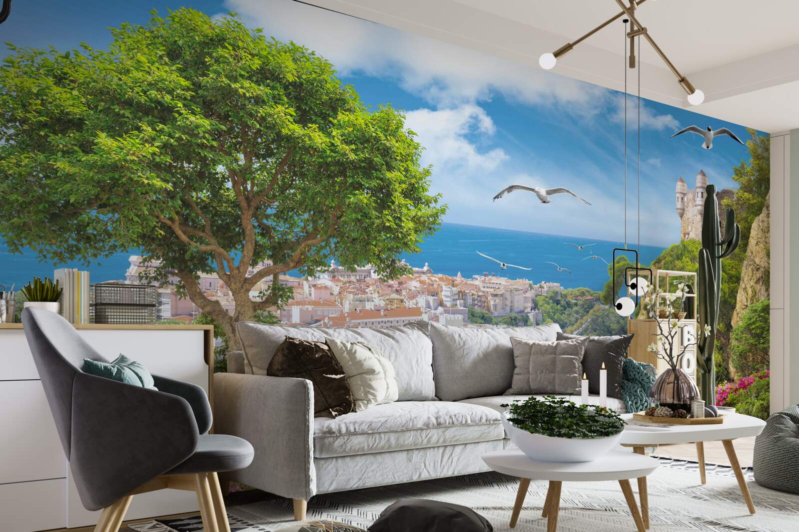 Фотошпалери місто біля океану