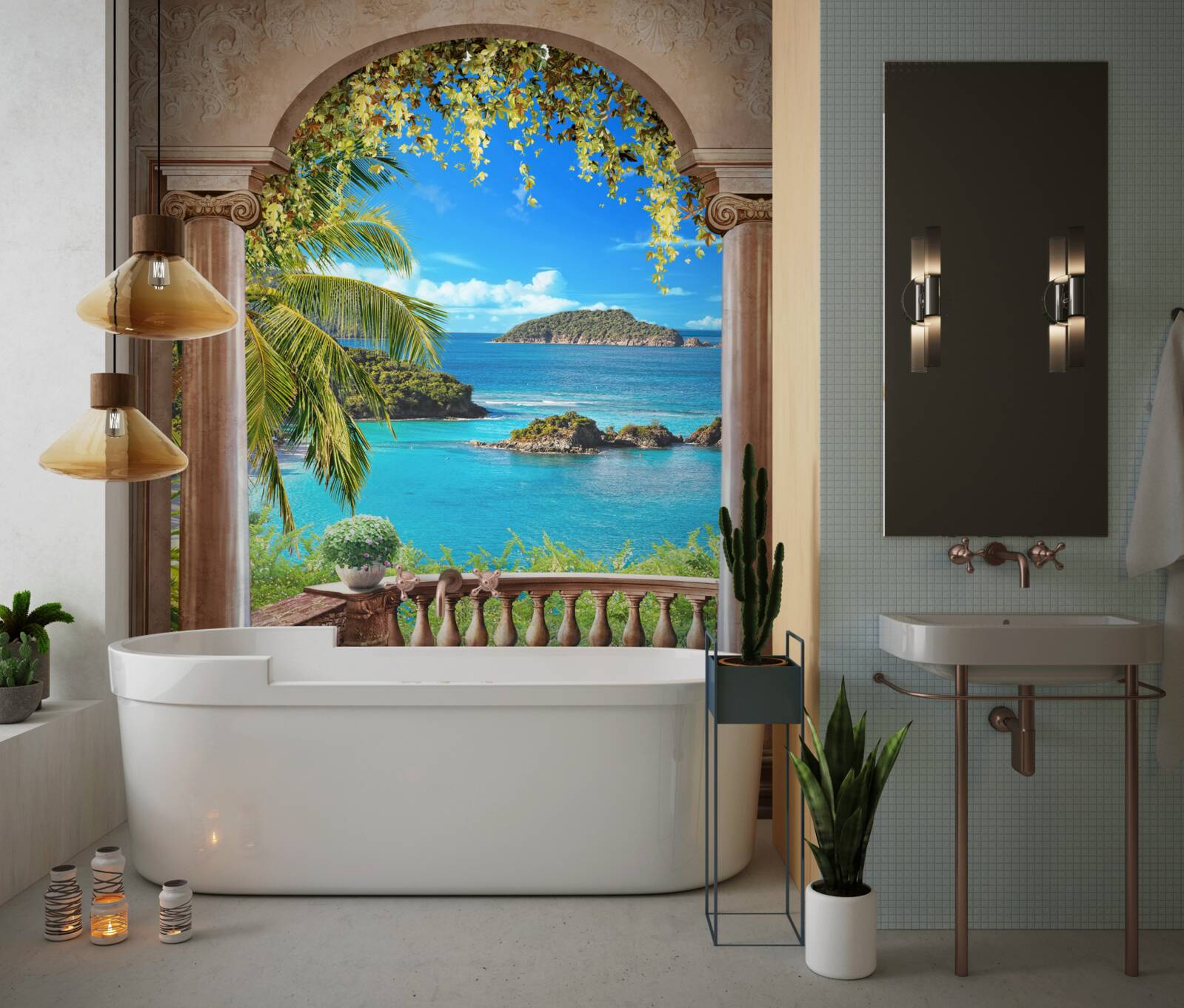 Фотошпалери балкон із захоплюючим видом