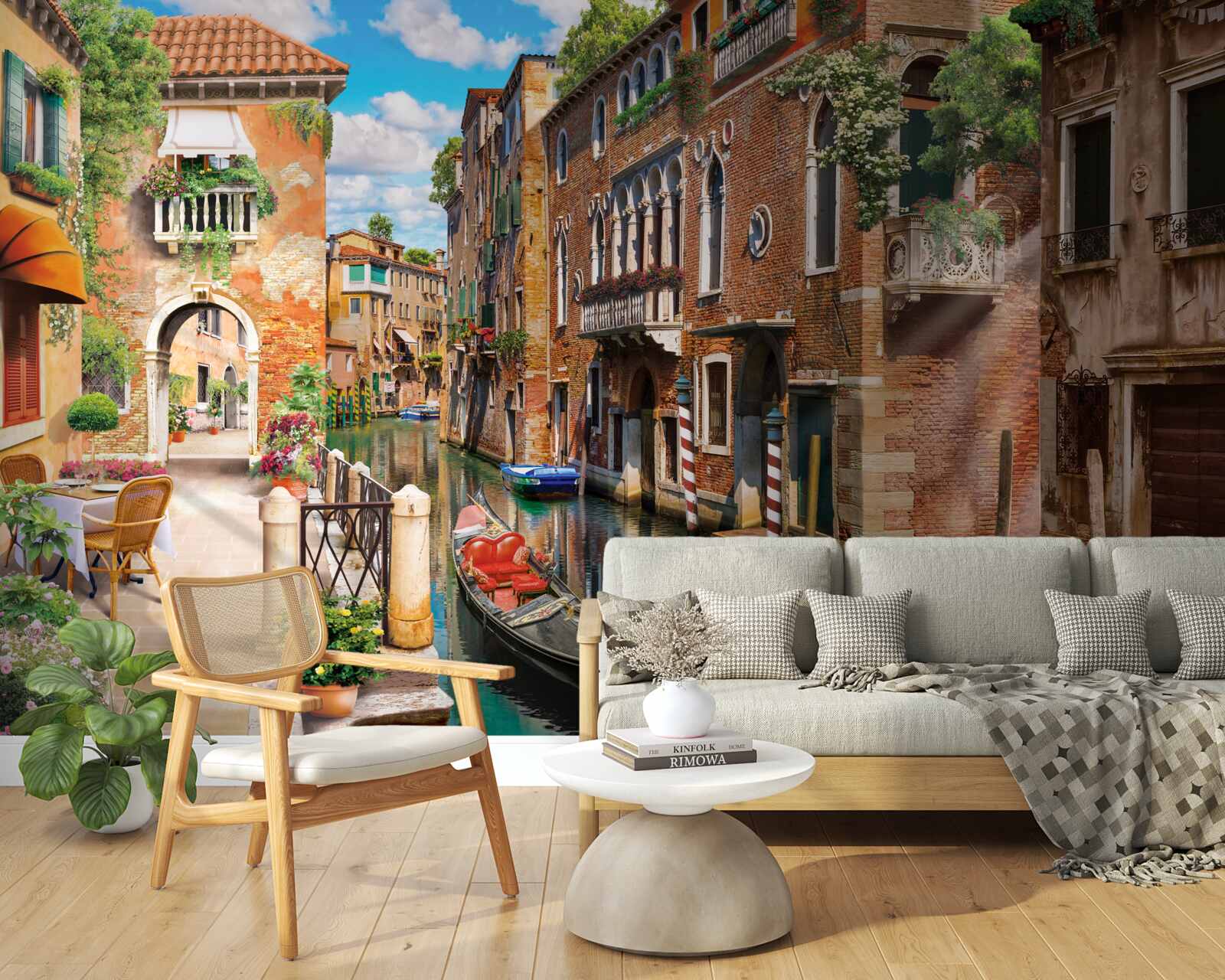 Фотошпалери гондола, залишена на автостоянці у венеції