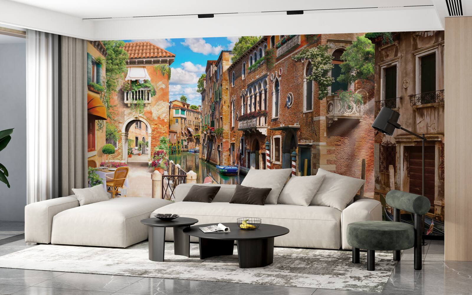 Фотошпалери гондола, залишена на автостоянці у венеції