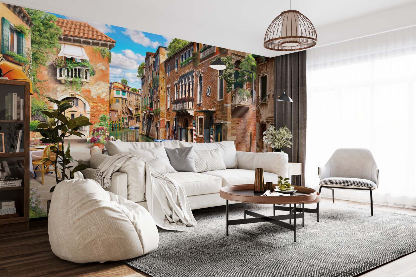 Фотошпалери гондола, залишена на автостоянці у венеції