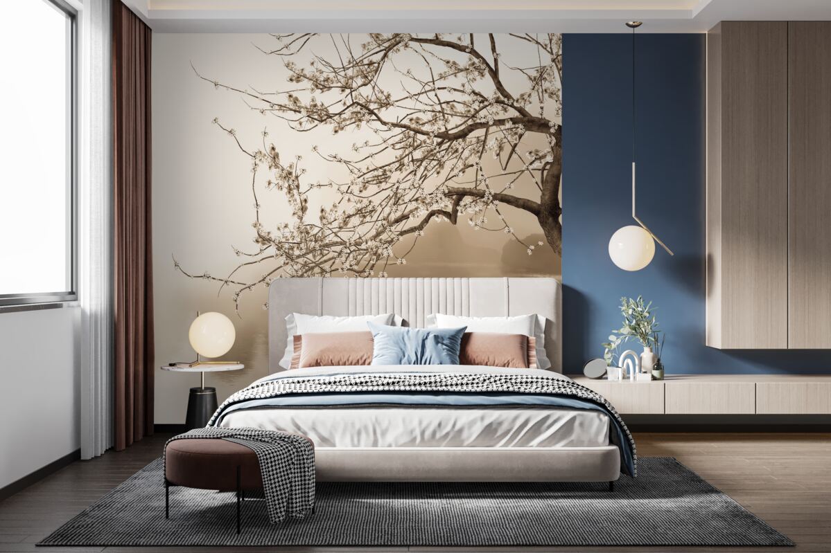 Фотошпалери чоловік пливе на кораблі