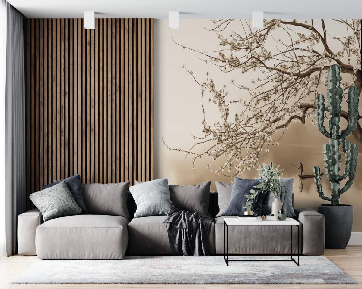 Фотошпалери чоловік пливе на кораблі