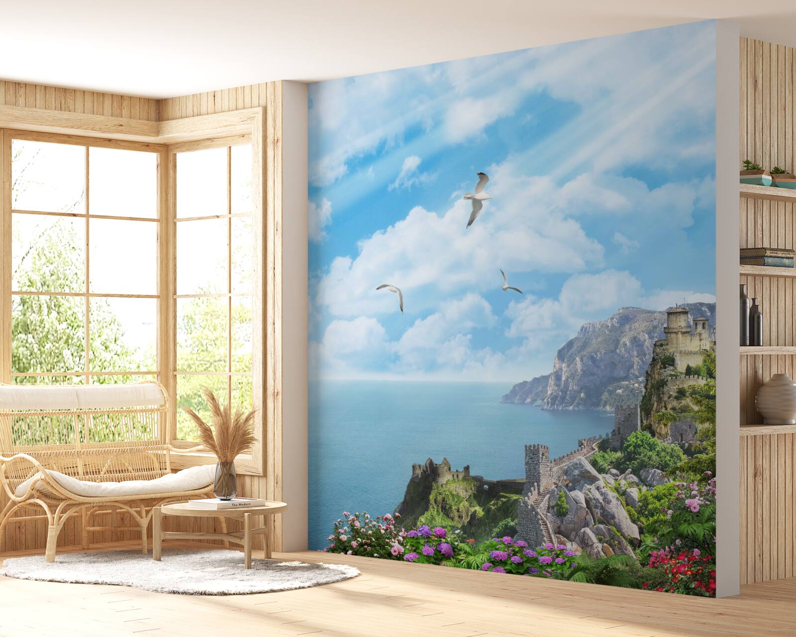 Фотошпалери птахи, що летять над океаном