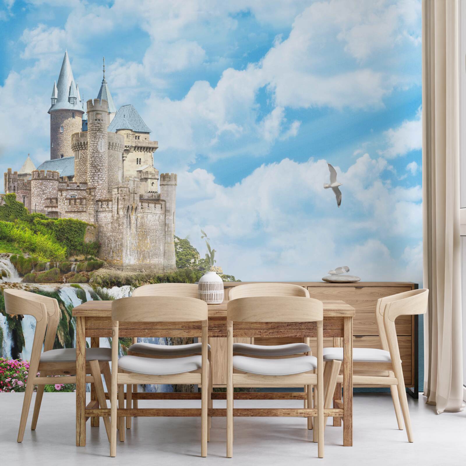 Фотошпалери чарівний палац на скелі