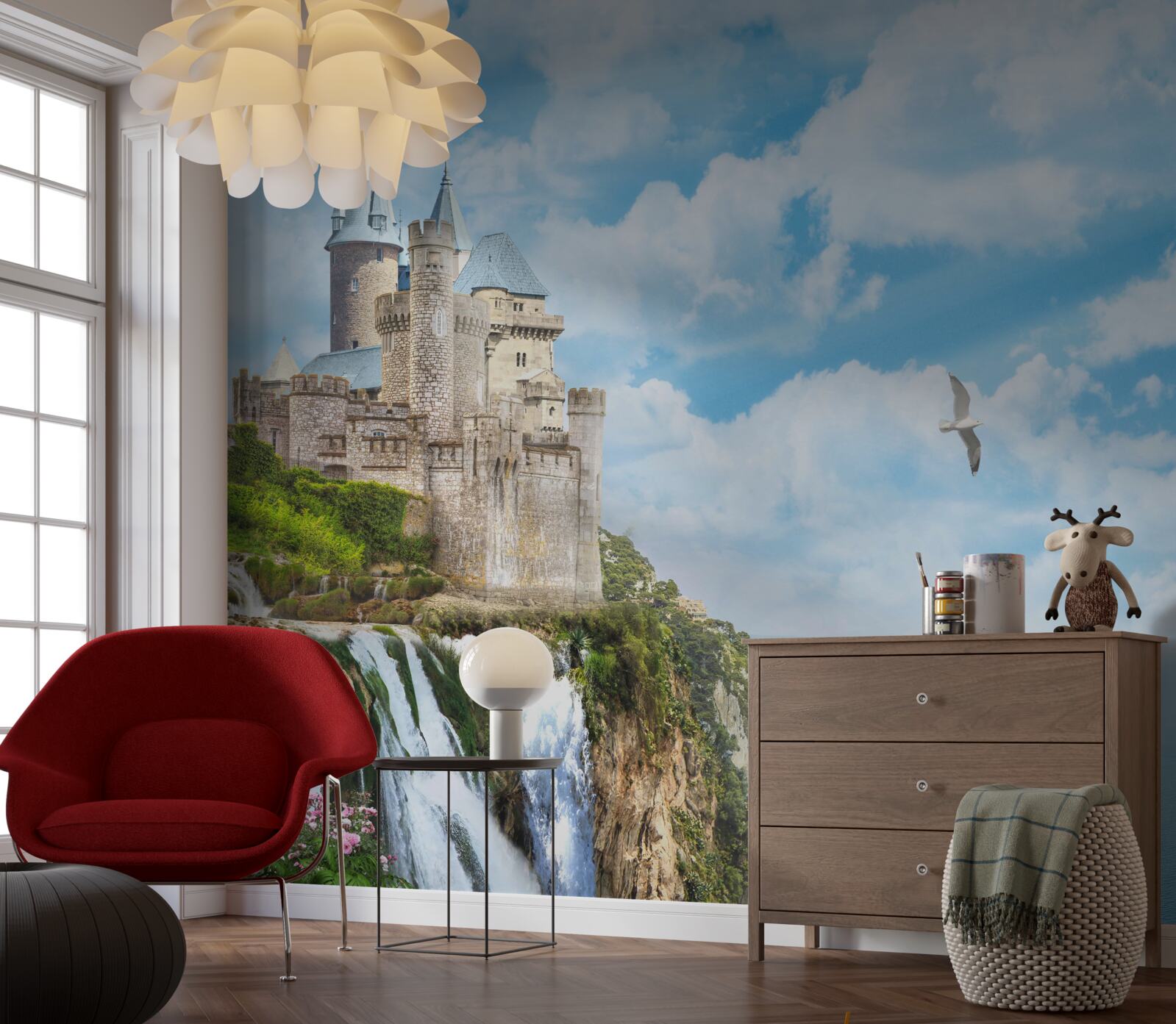 Фотошпалери чарівний палац на скелі