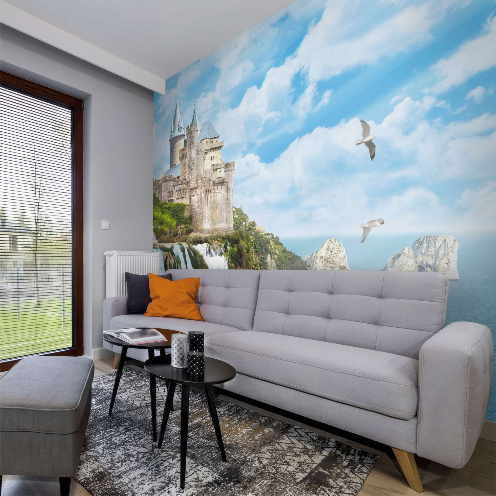 Фотошпалери чарівний палац на скелі