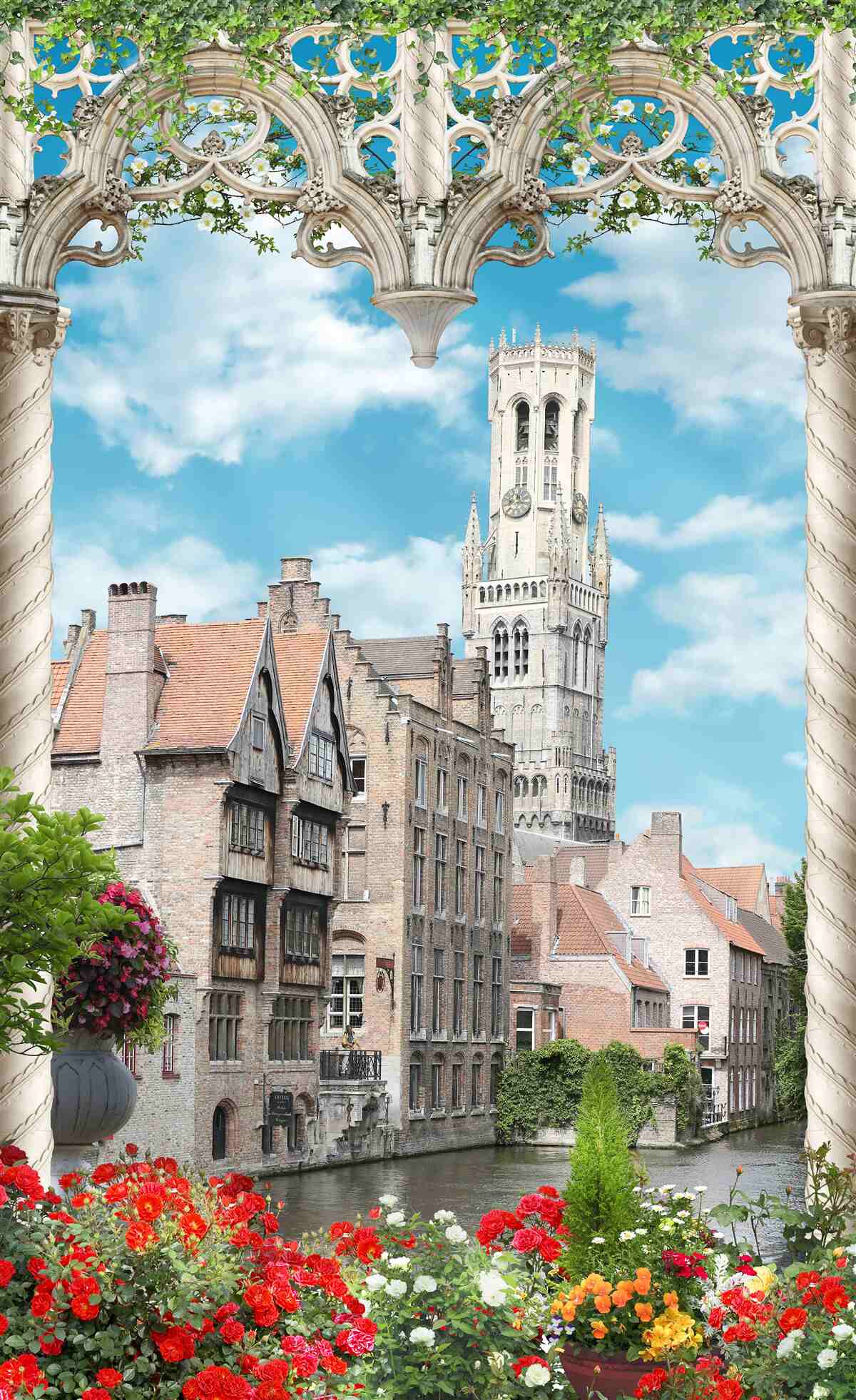 Фотошпалери панорама будівель з вікна