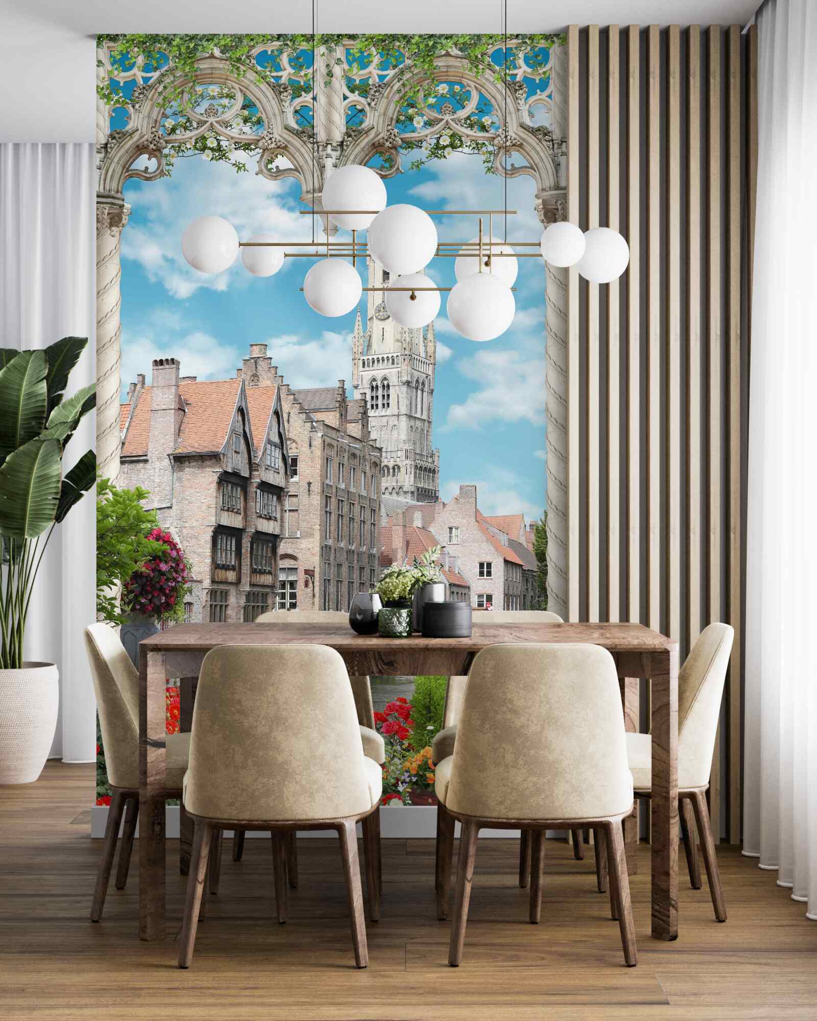 Фотошпалери панорама будівель з вікна