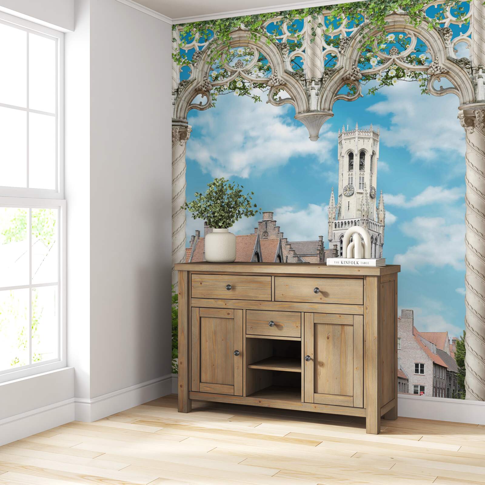 Фотошпалери панорама будівель з вікна