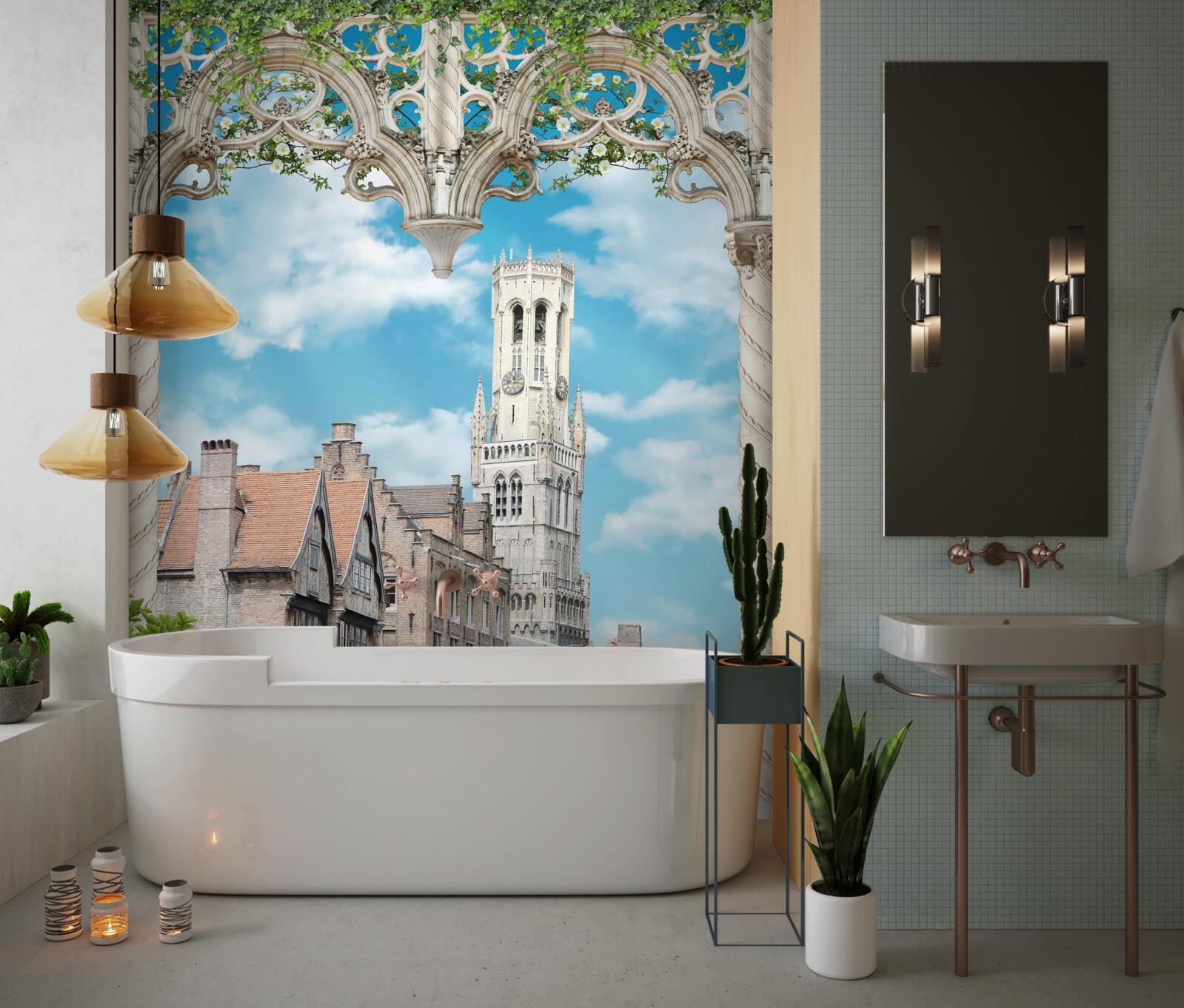 Фотошпалери панорама будівель з вікна