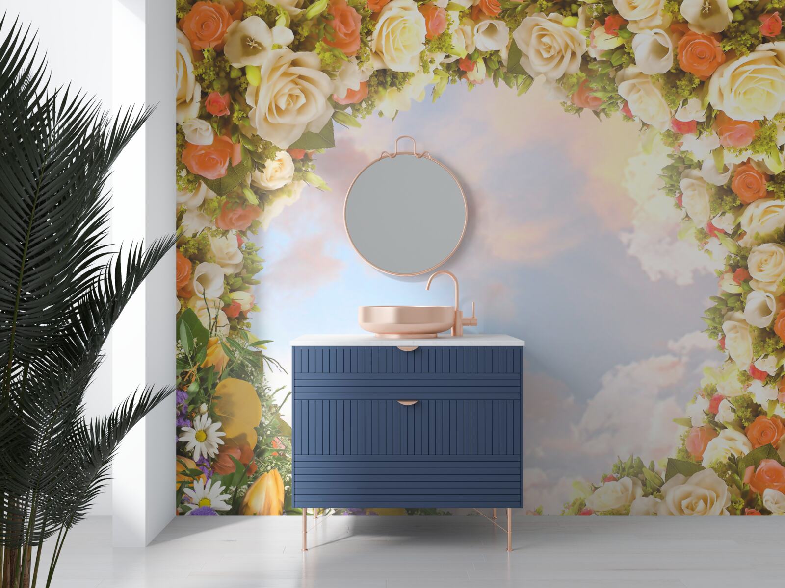 Фотошпалери небо, оточене квітами