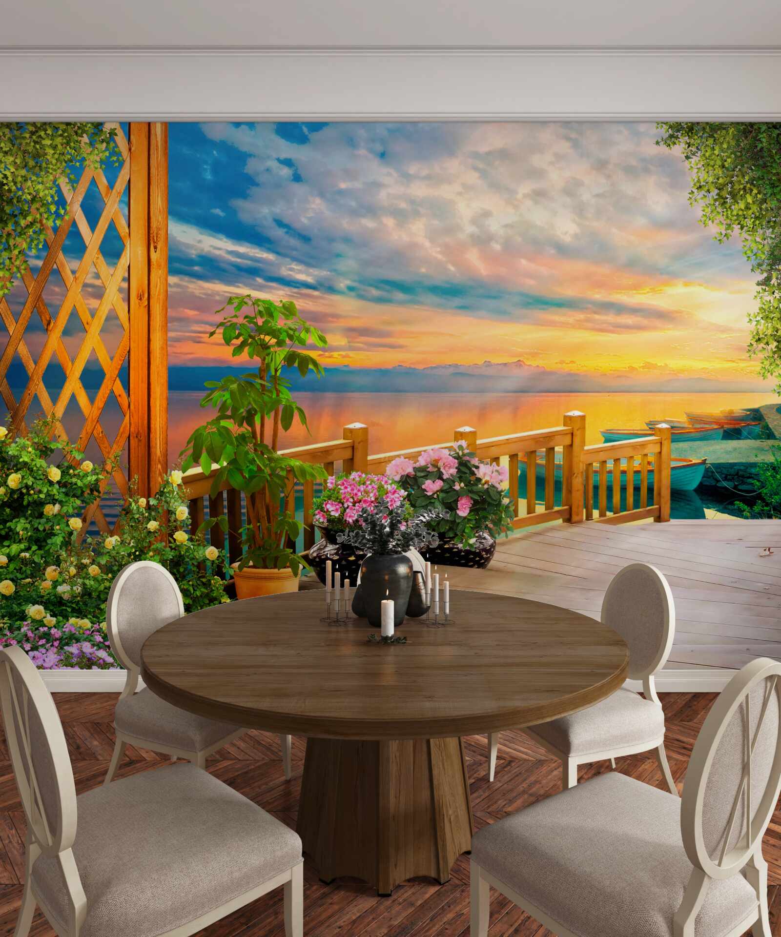 Фотошпалери квіти в горщиках різних типів