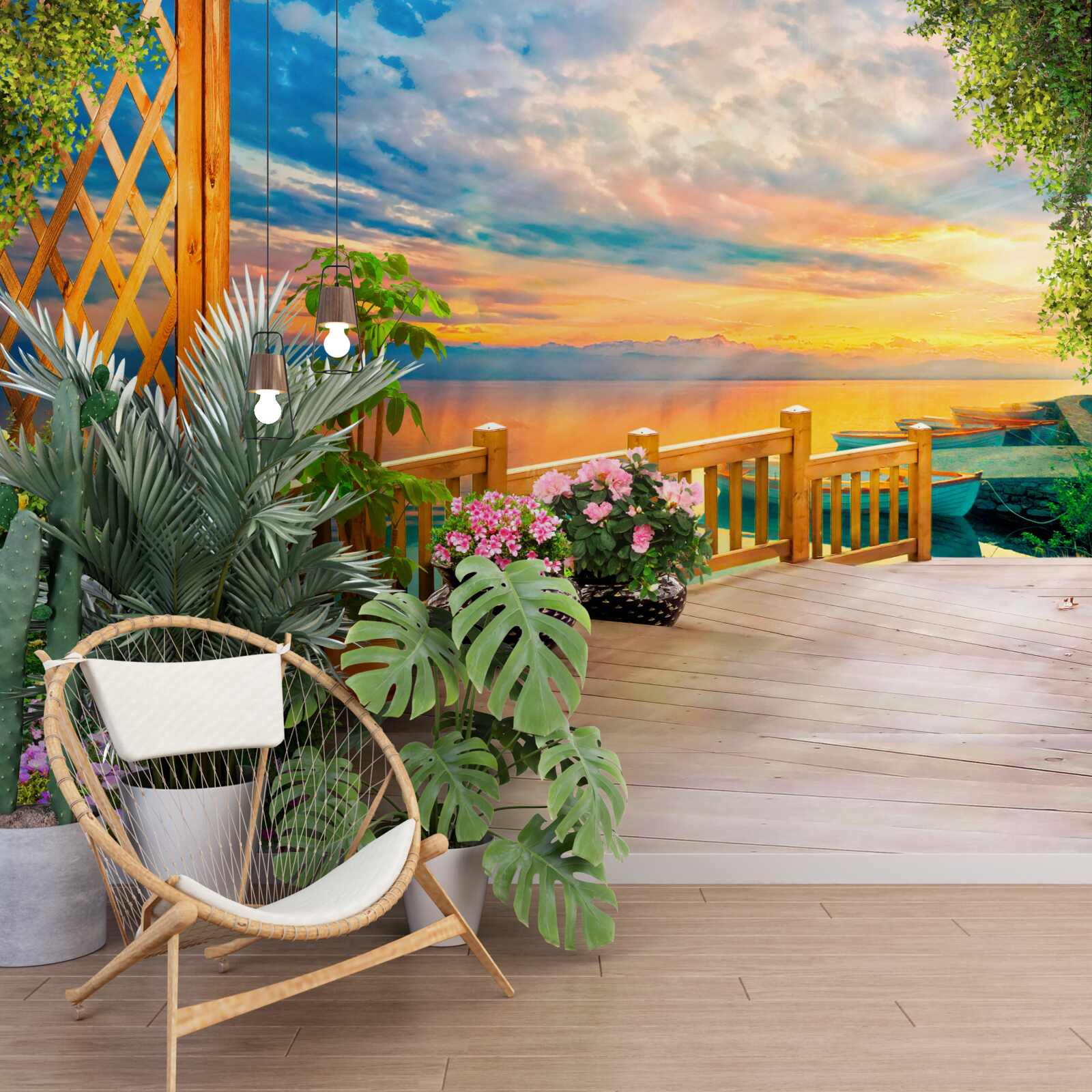 Фотошпалери квіти в горщиках різних типів