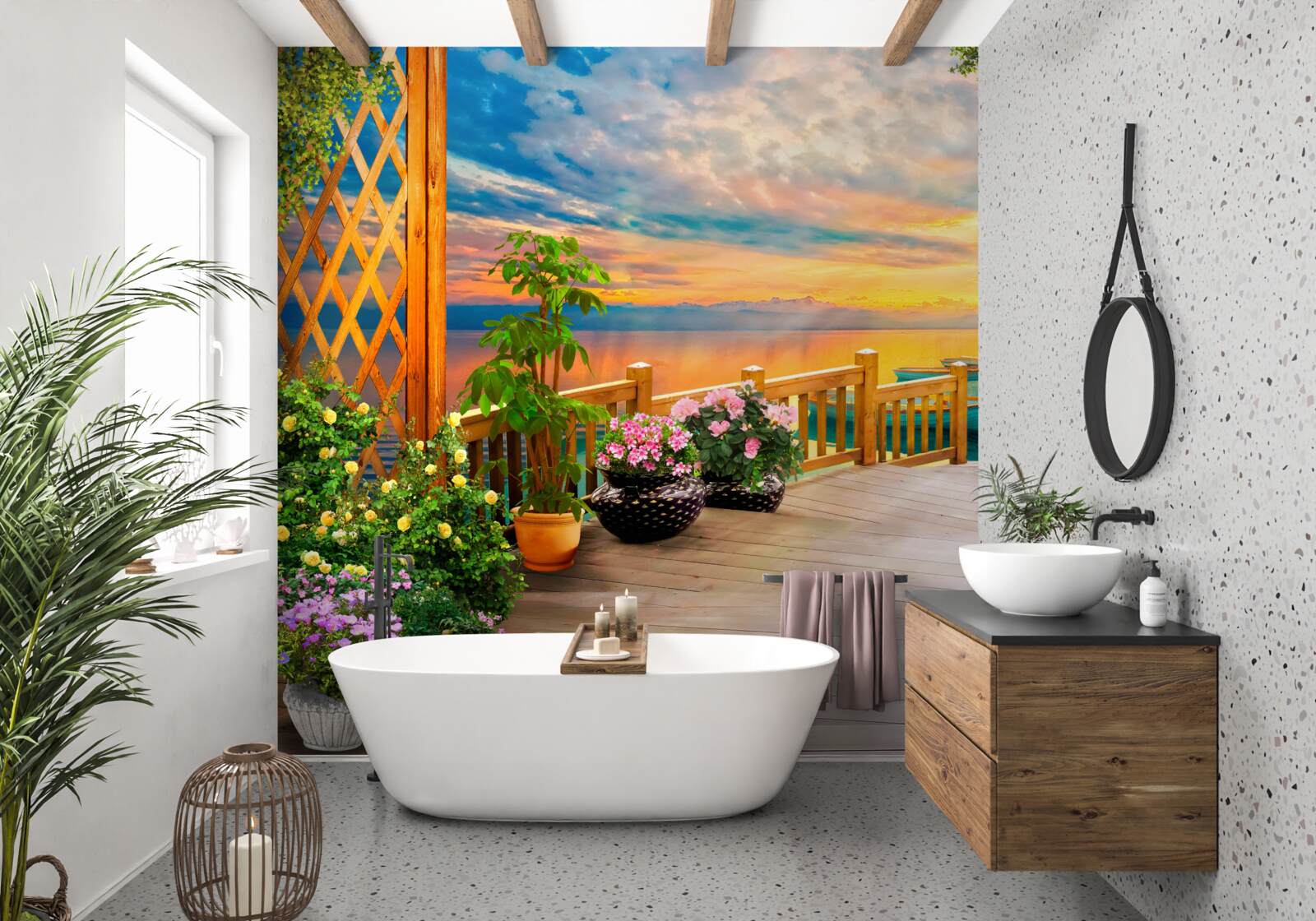 Фотошпалери квіти в горщиках різних типів