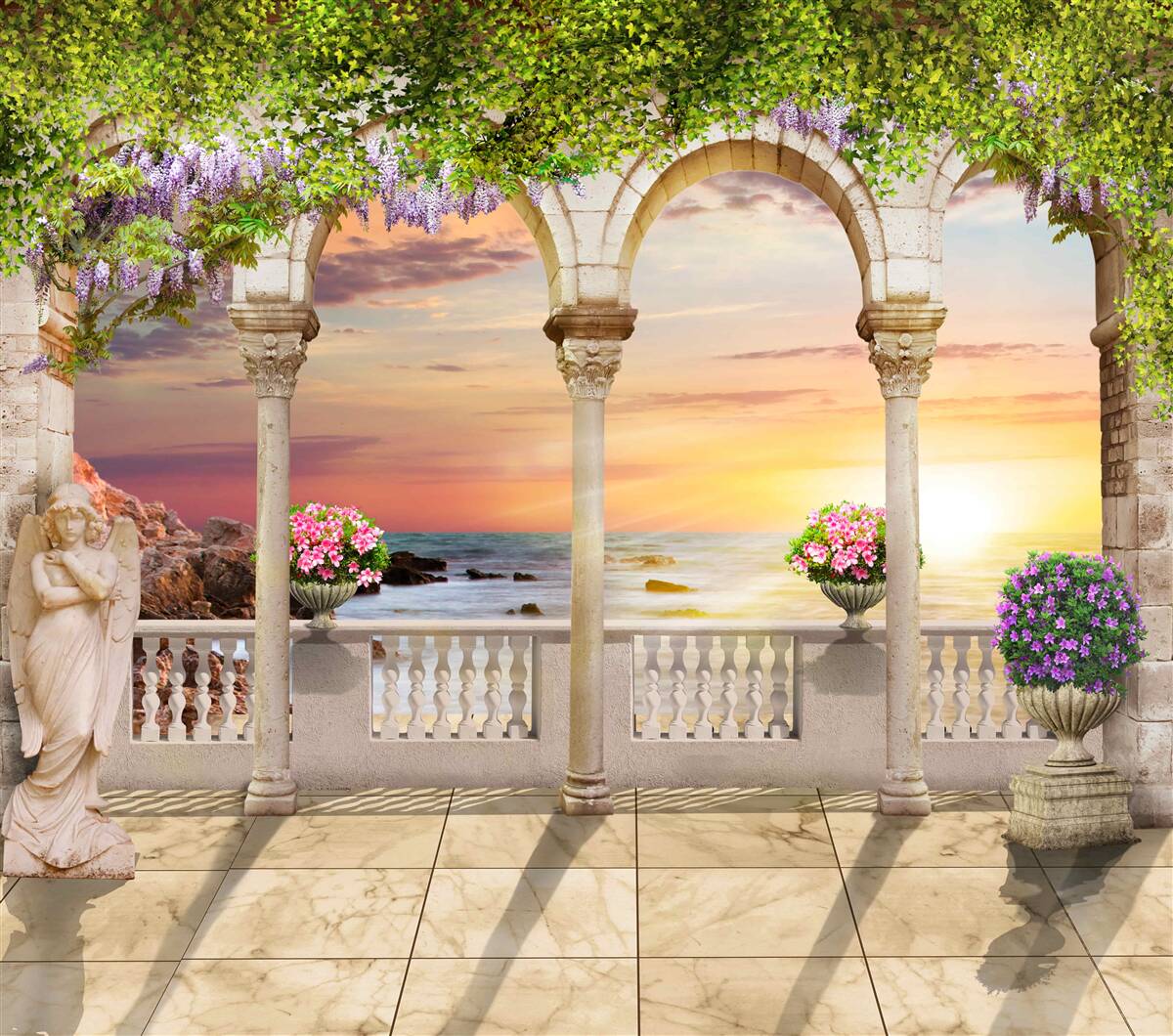 Фотошпалери квіткова веранда