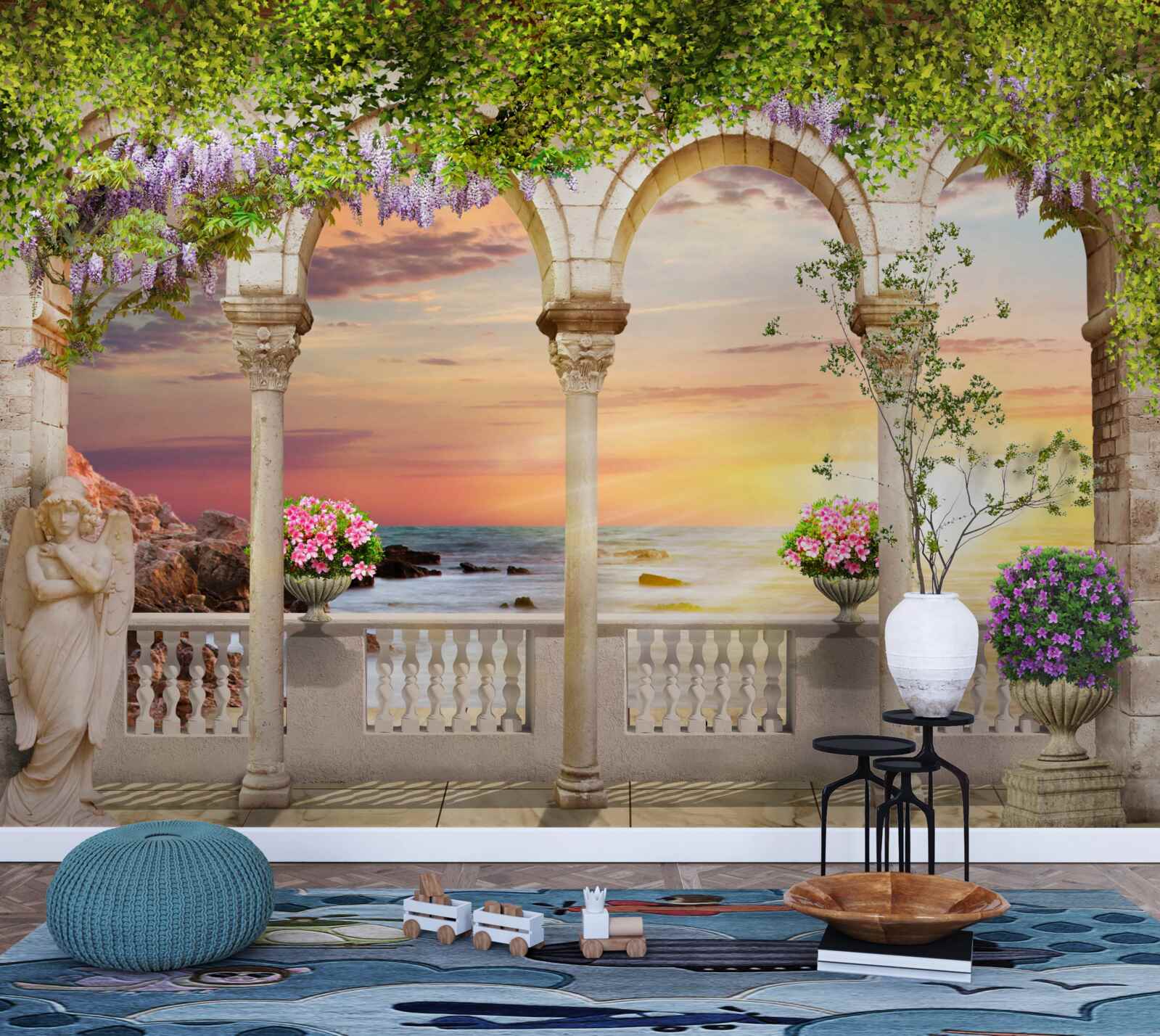 Фотошпалери квіткова веранда