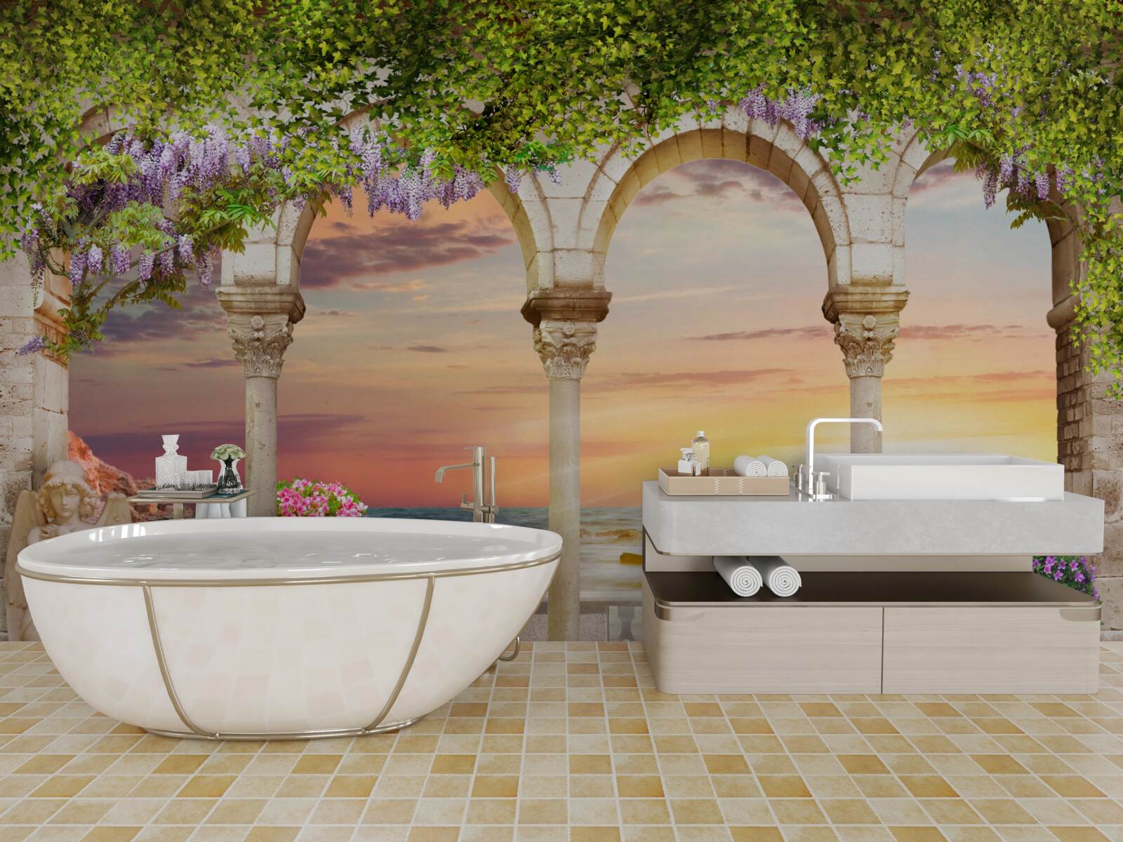 Фотошпалери квіткова веранда