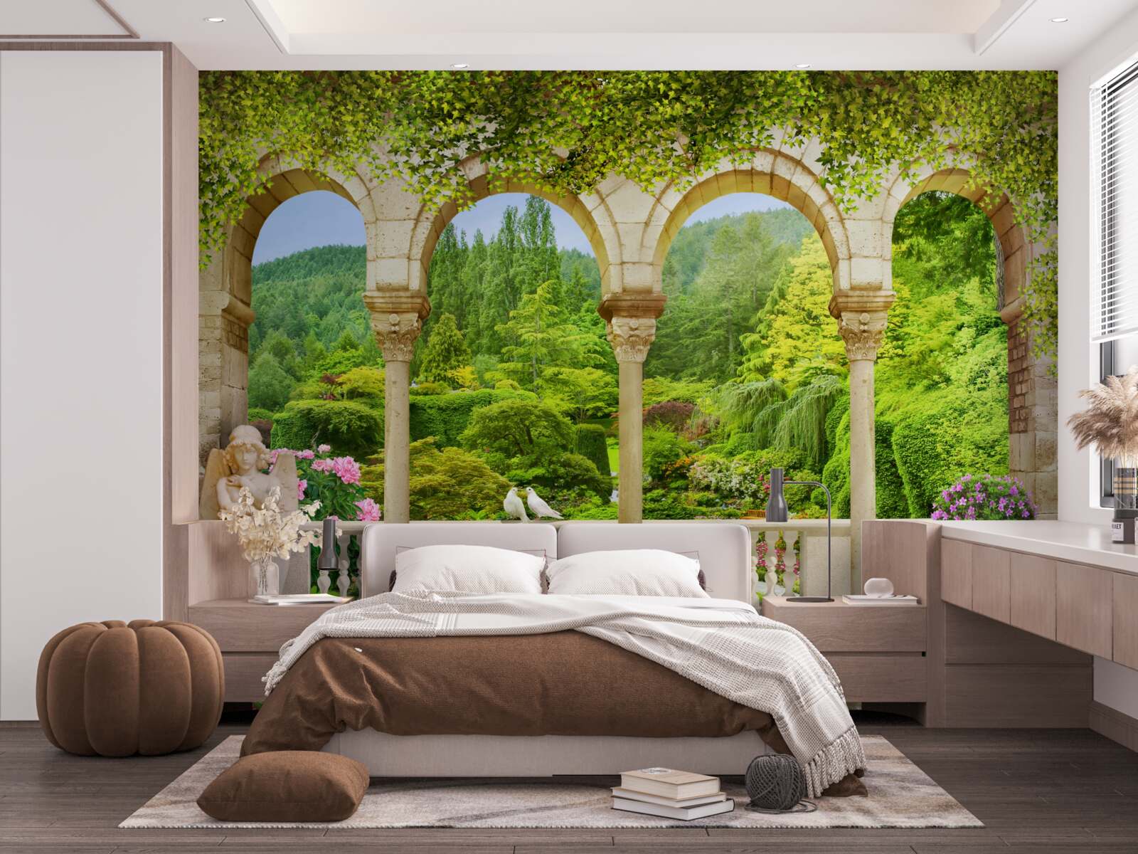 Фотошпалери балкон з арочними колонами