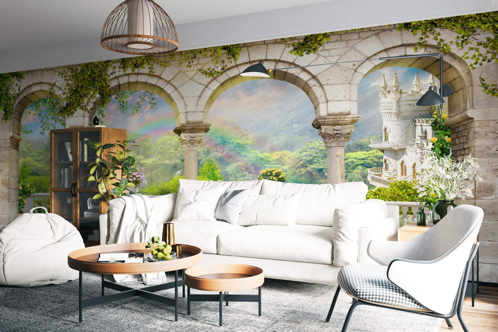 Фотошпалери палац з колонами у вигляді арок