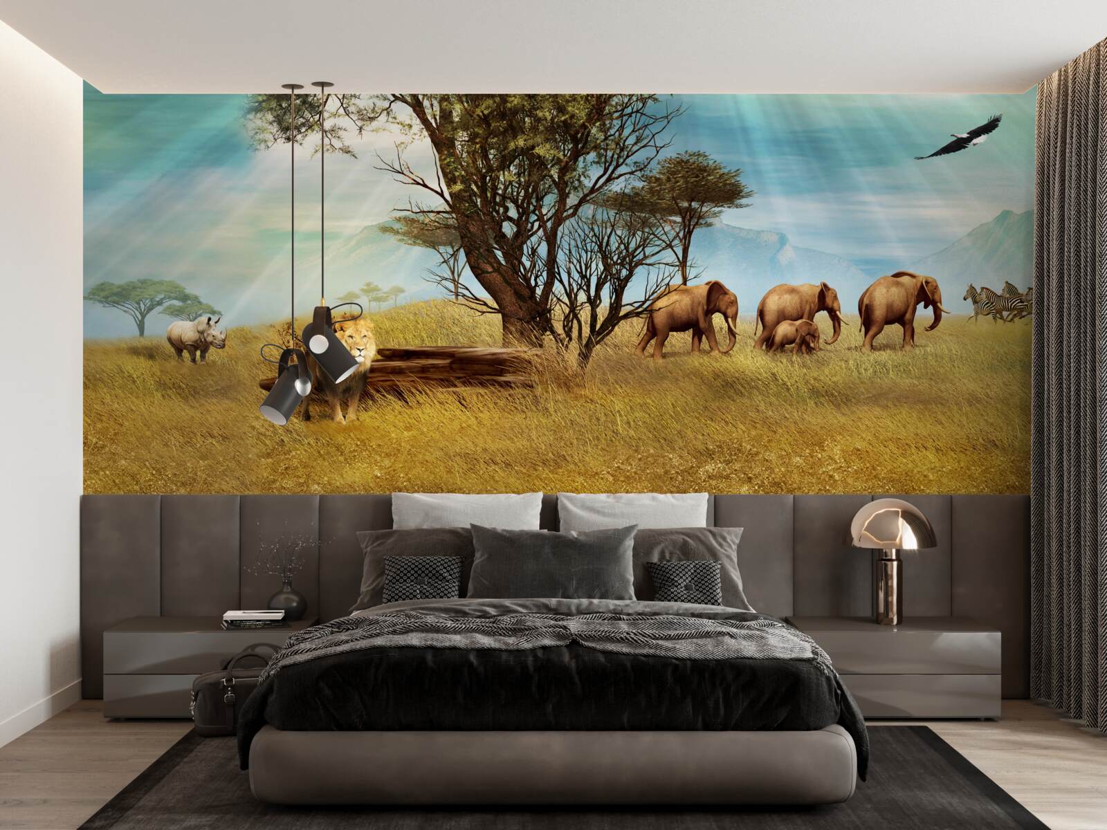 Фотошпалери променад африканських тварин