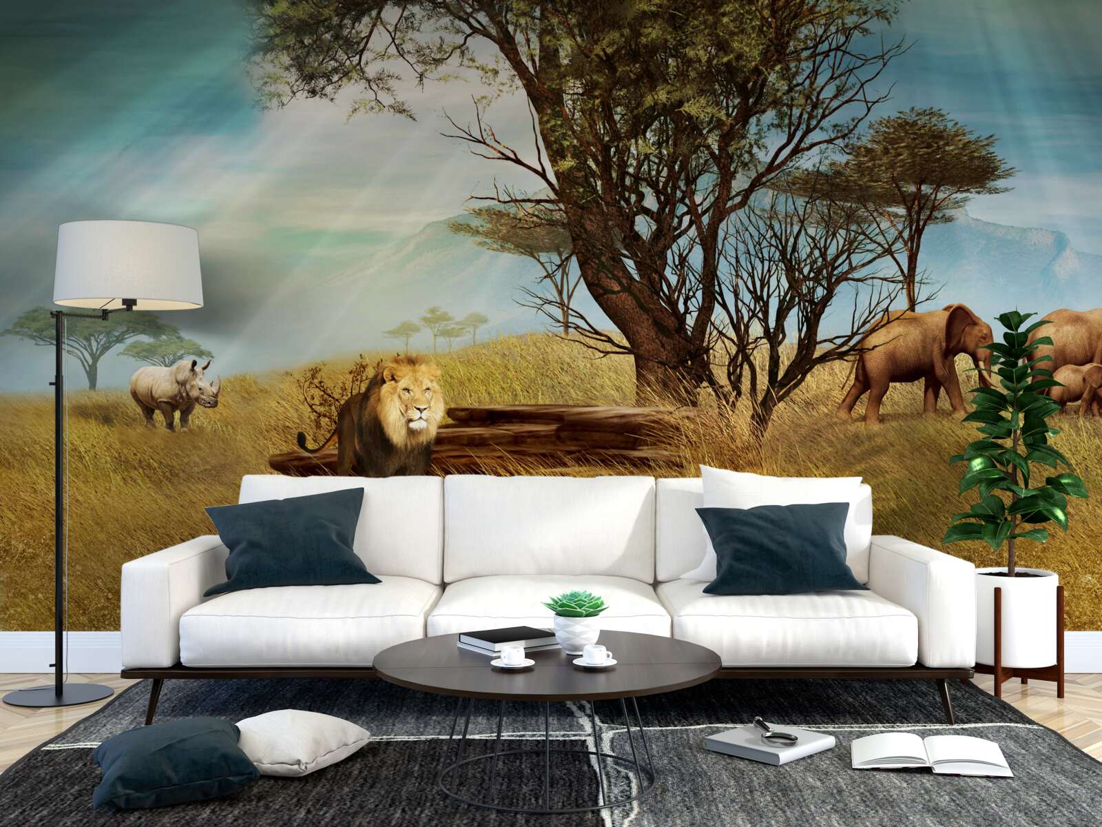 Фотошпалери променад африканських тварин