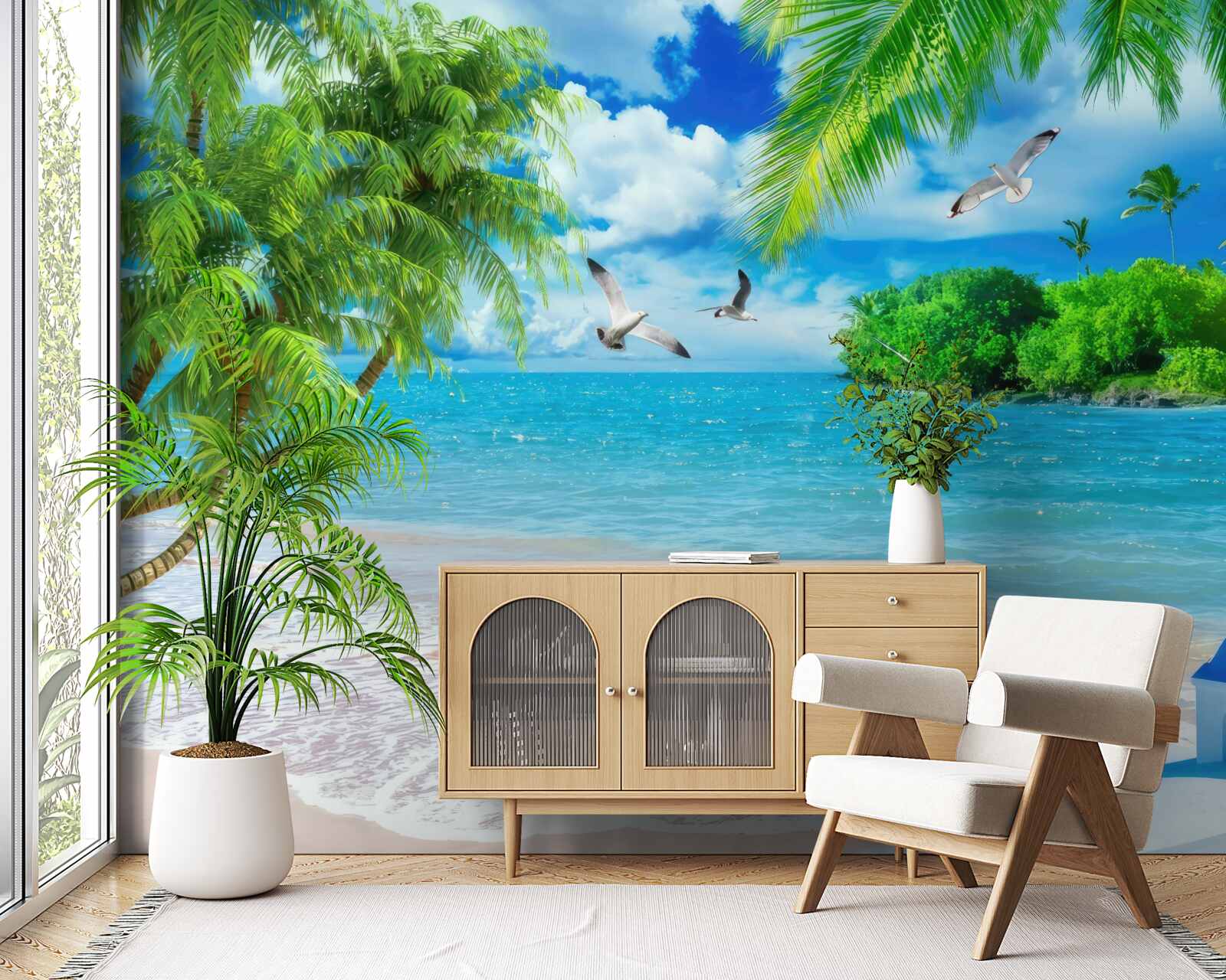 Фотошпалери храм на березі моря