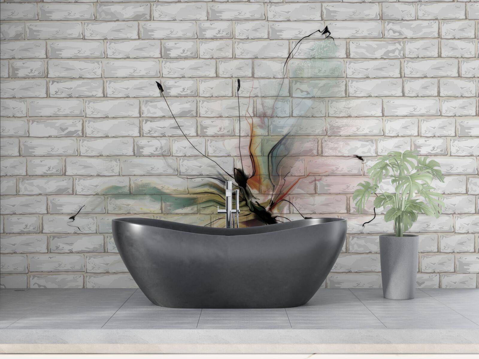 Фотошпалери метелик з прозорими крилами на стіні