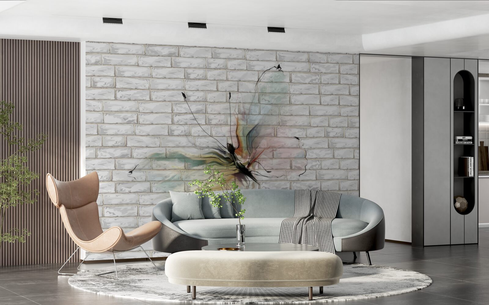 Фотошпалери метелик з прозорими крилами на стіні