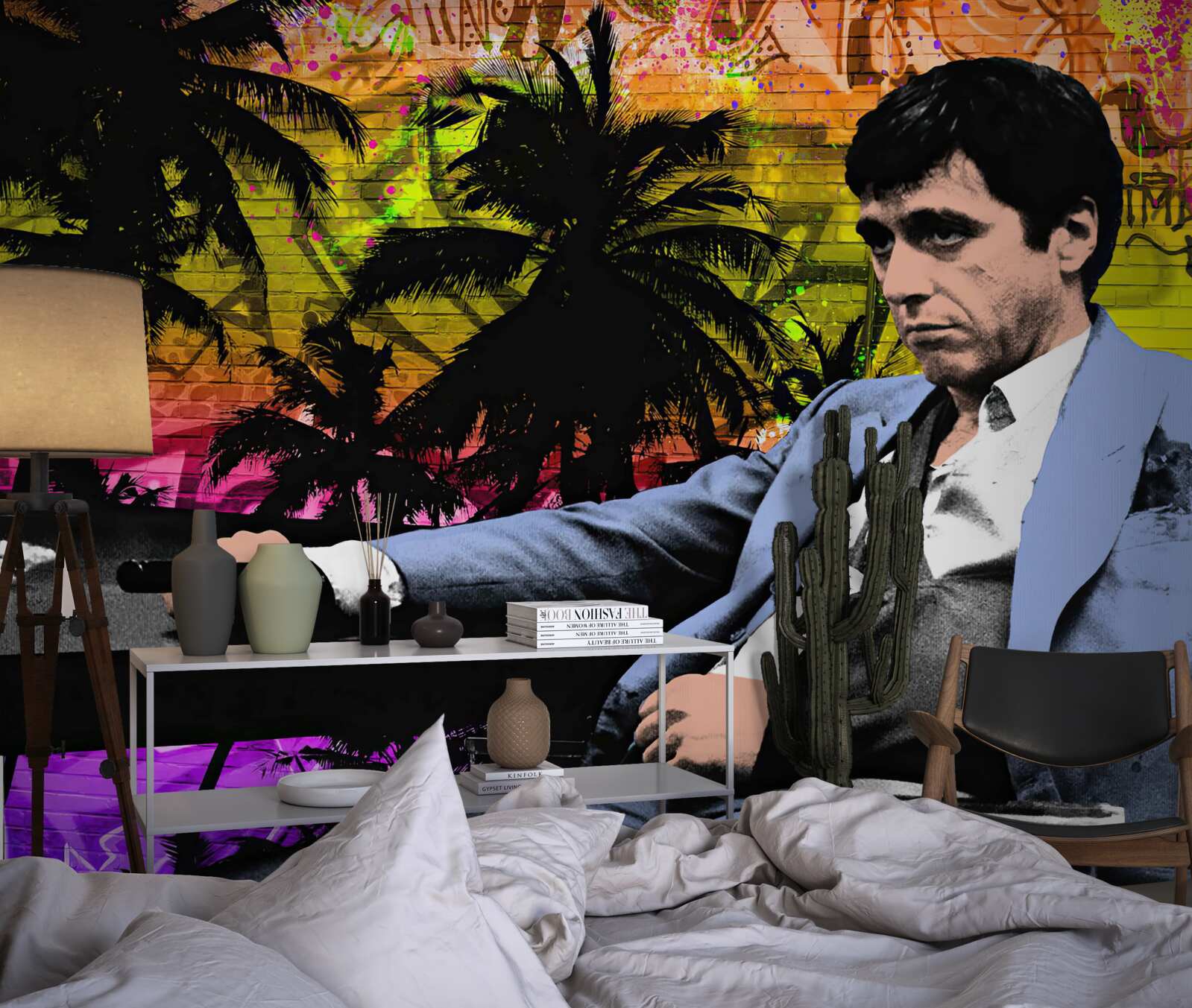 Фотошпалери за столом сидів сумний чоловік