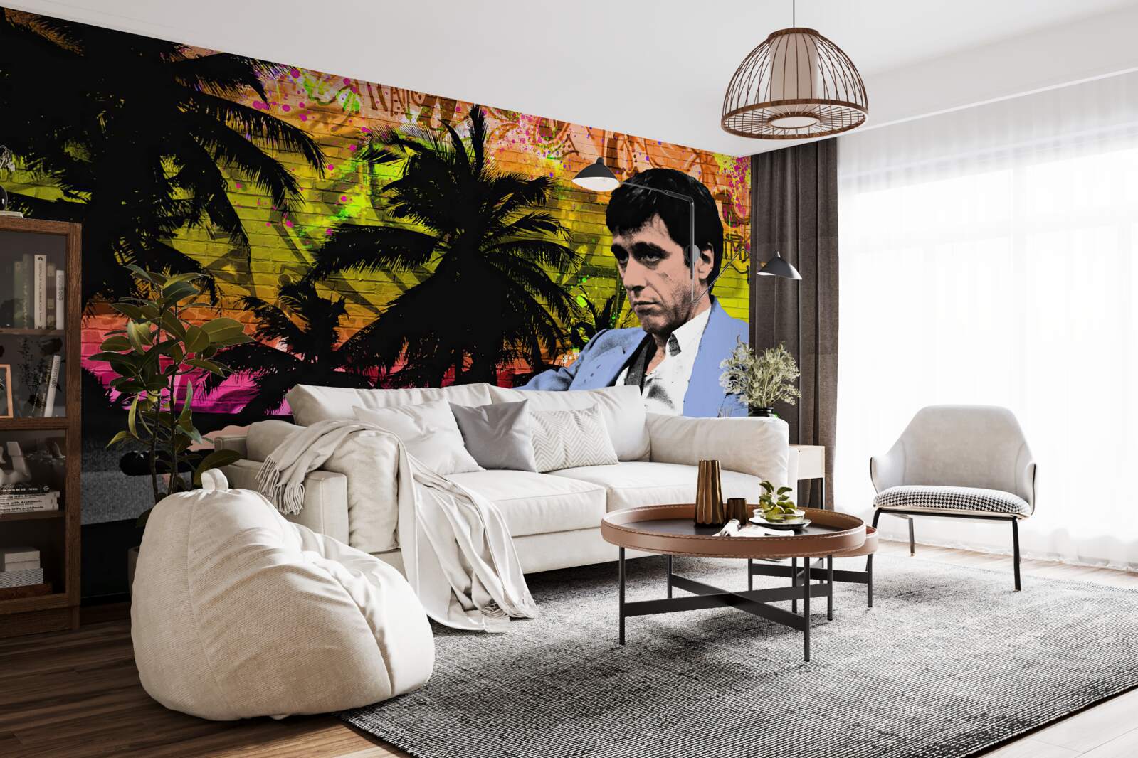 Фотошпалери за столом сидів сумний чоловік