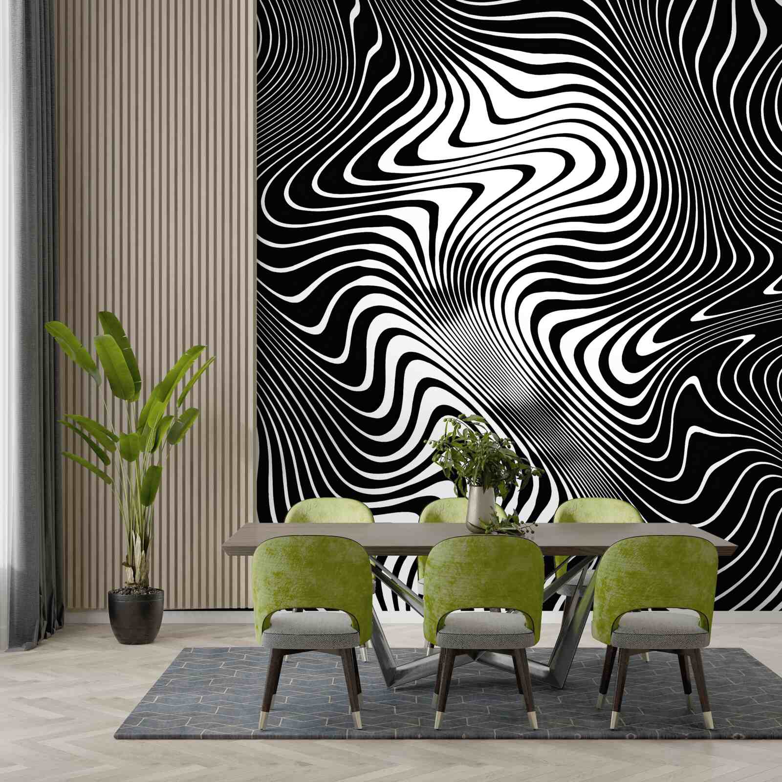 Фотошпалери зображення дівчини з абстрактними обрисами