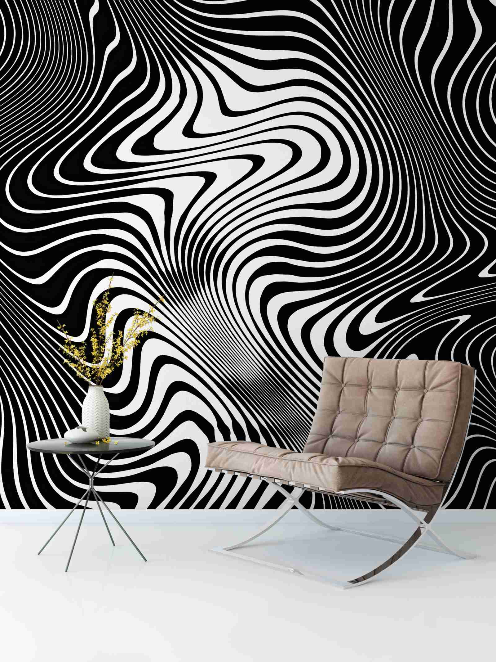 Фотошпалери зображення дівчини з абстрактними обрисами