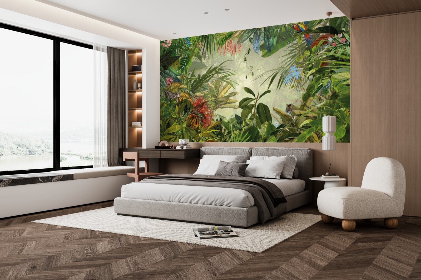 Фотошпалери зелений тропічний пейзаж